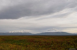 Koshelevskiy and Kambalny volcanoes. Photo: P. Shpilenok